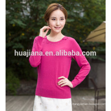 women's crewneck cashmere embroider sweater